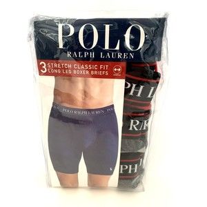 Polo Ralph Lauren Classic Fit Boxer Briefs Stretch Long Leg Small NWT 3 pair